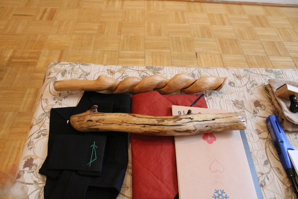 Roshi Janet's teaching stick (top). Sensei Marisa's teaching stick (bottom)
