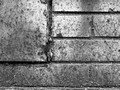 Brick wall, spray painted silver, Spring Street, NYC